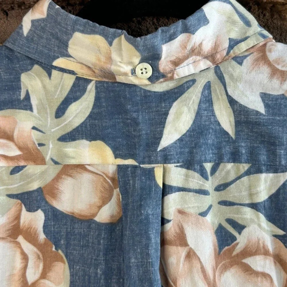Hilo Hattie Vintage Hawaiian Reverse Floral Print Popover Cotton Shirt Size XL - Picture 3 of 8